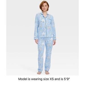 Women's Floral Vines Long Sleeves & Pants Pajama Set Blue -Roller Rabbit xTarget